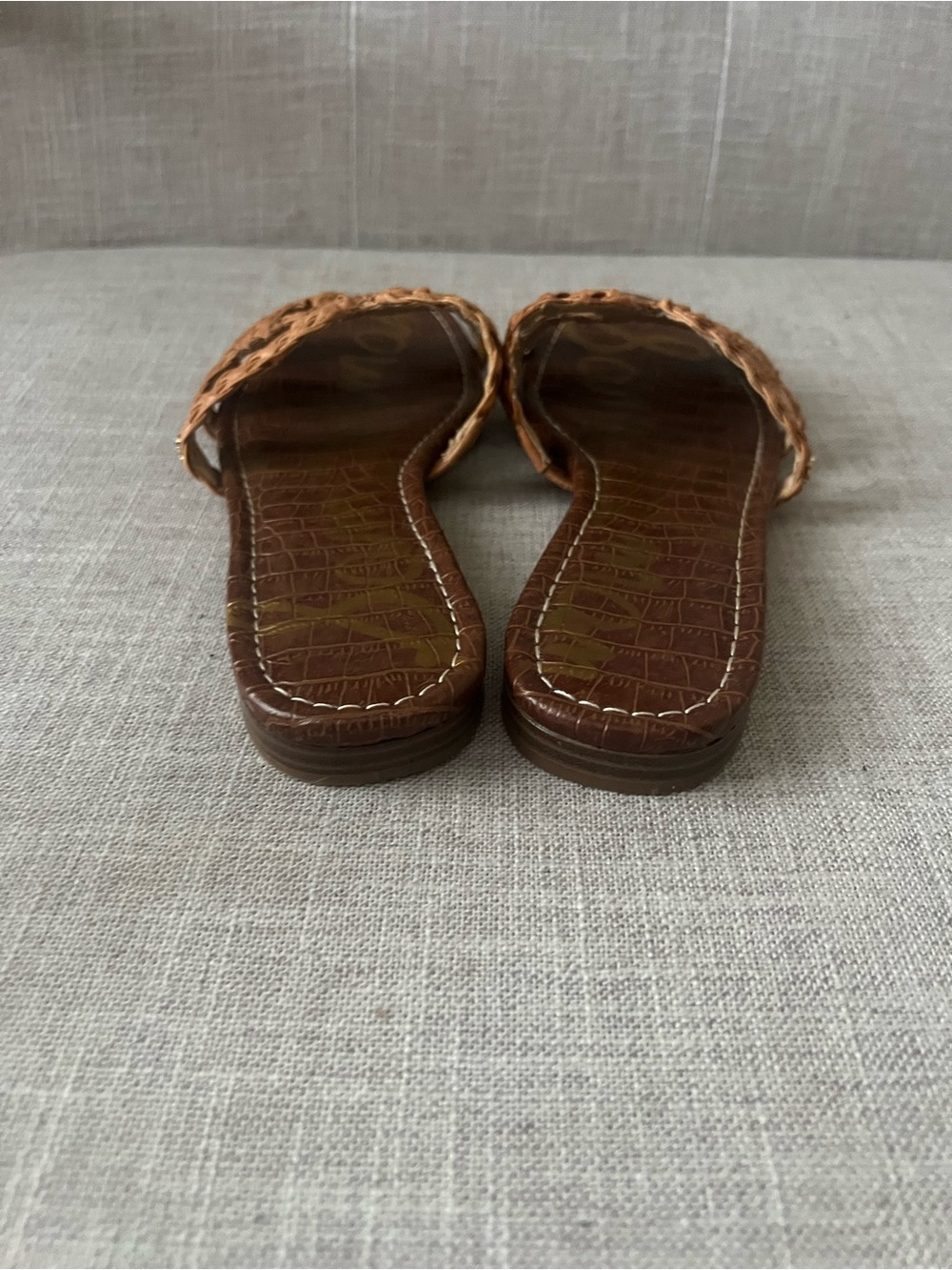 Sam Edelman Braided Tan Slip-On Sandals - Picture 4 of 8